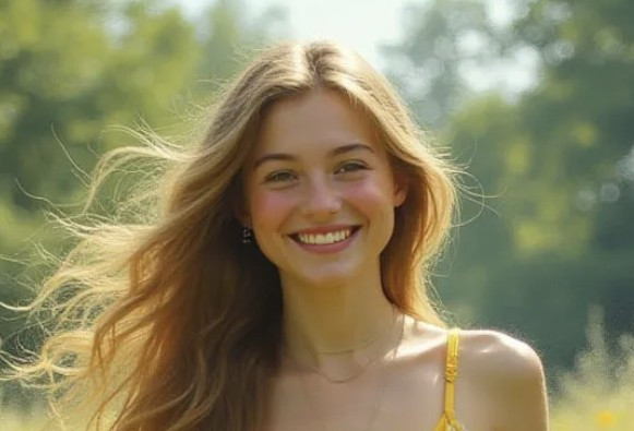 Jeune femme souriante Image générée par IA